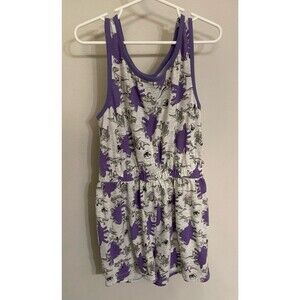 Purple Jurassic World Dinosaur Girl Romper Outfit, Youth Large, Size Youth 10-12